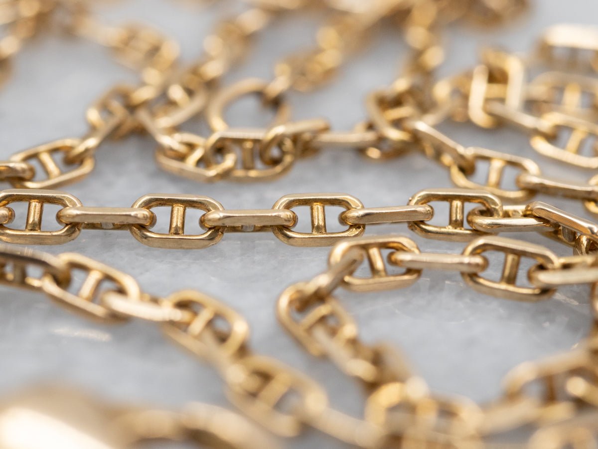 Yellow Gold Anchor Link Chain with Lobster Clasp