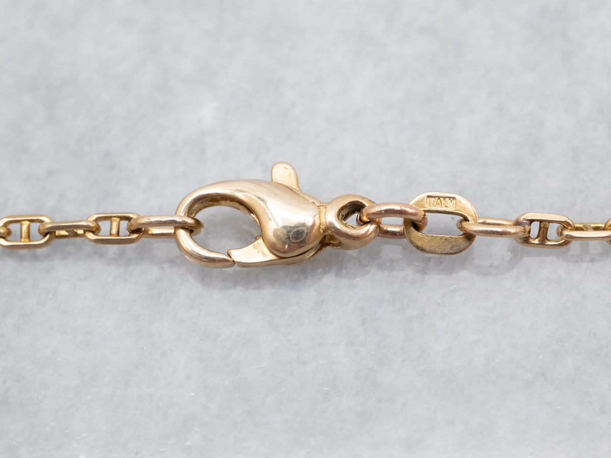 Yellow Gold Anchor Link Chain with Lobster Clasp