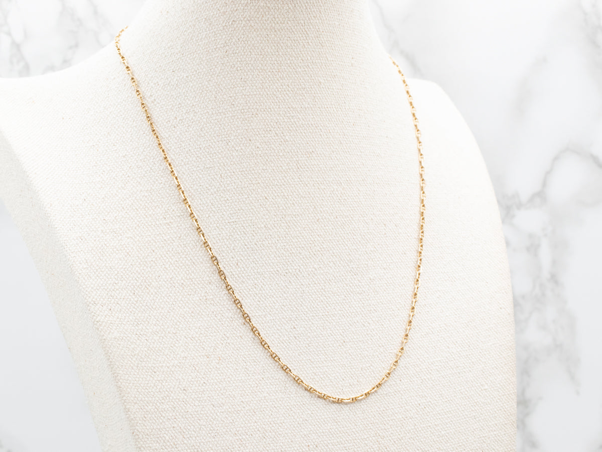 Yellow Gold Anchor Link Chain with Lobster Clasp