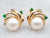 Luxe Pearl Diamond Emerald and Gold Stud Earrings