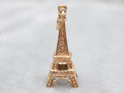 Vintage Gold Eiffel Tower Charm Pendant