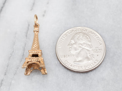 Vintage Gold Eiffel Tower Charm Pendant