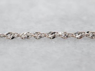 White Gold Singapore Chain with Lobster Clasp