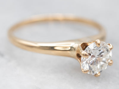 Classic Gold Diamond Solitaire Engagement Ring