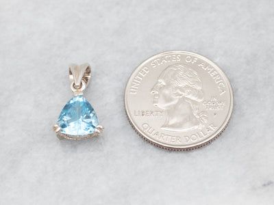Sterling Silver Trillion Cut Blue Topaz Pendant