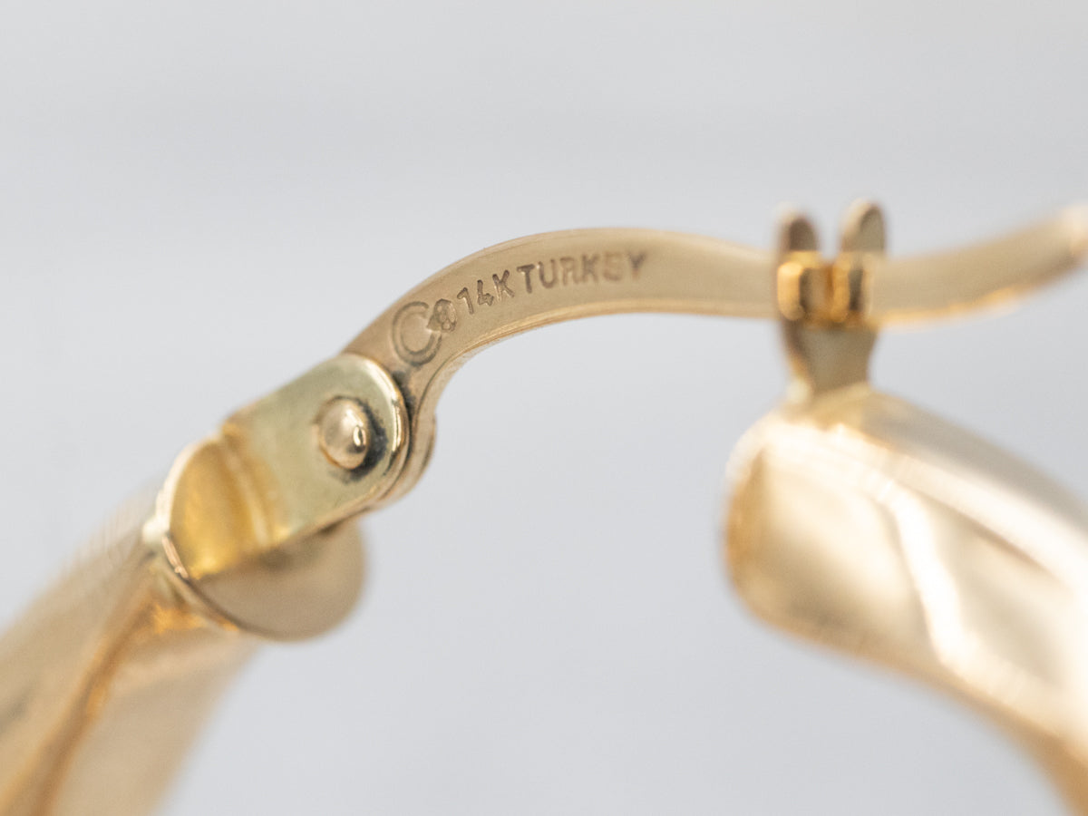 Pendientes de aro huecos de oro amarillo