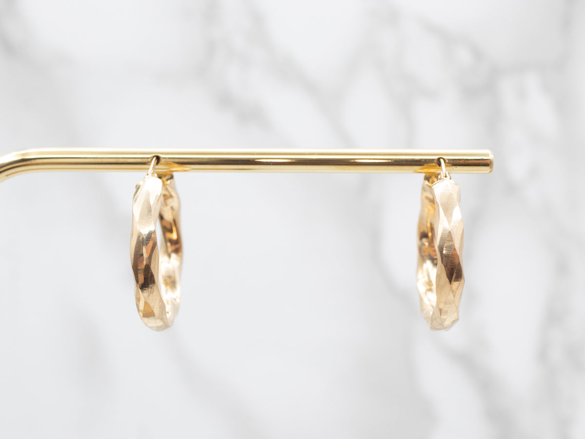 Pendientes de aro huecos de oro amarillo