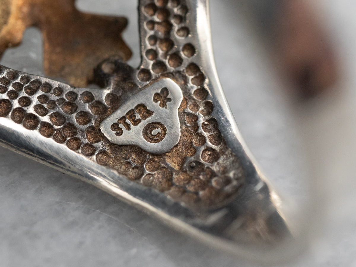 Men's Mixed Metal Black Onyx Eagle Ring