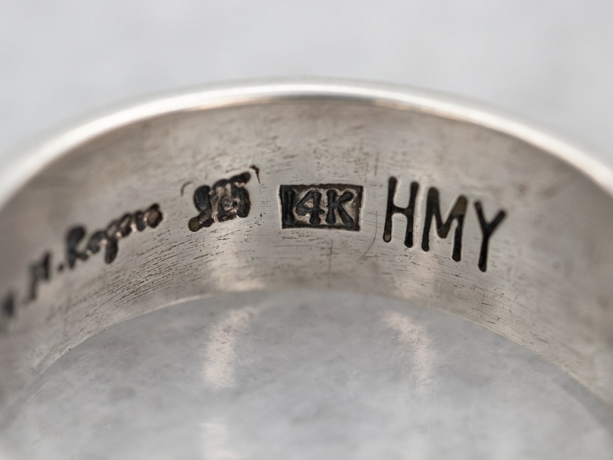 Mixed Metal Chevron Pattern Band