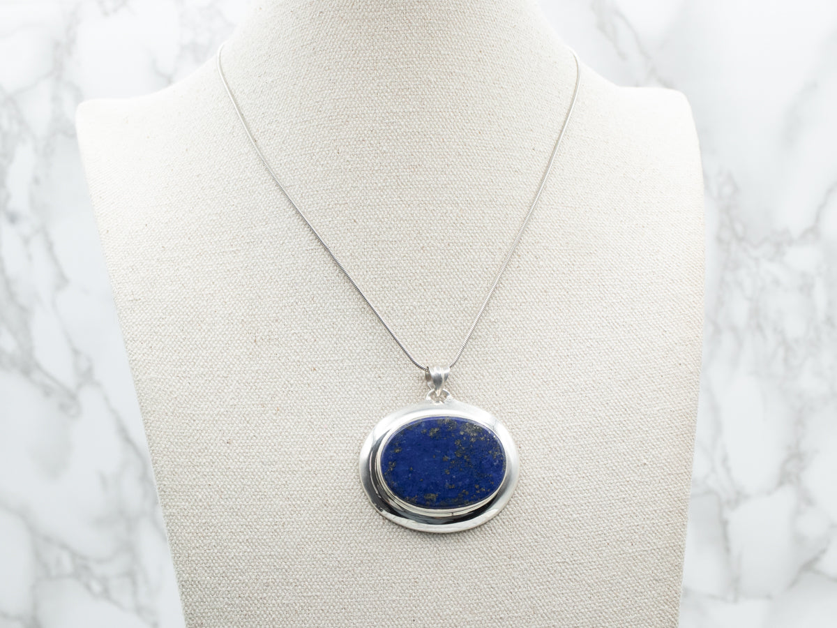 Sterling Silver East-to-West Lapis Pendant
