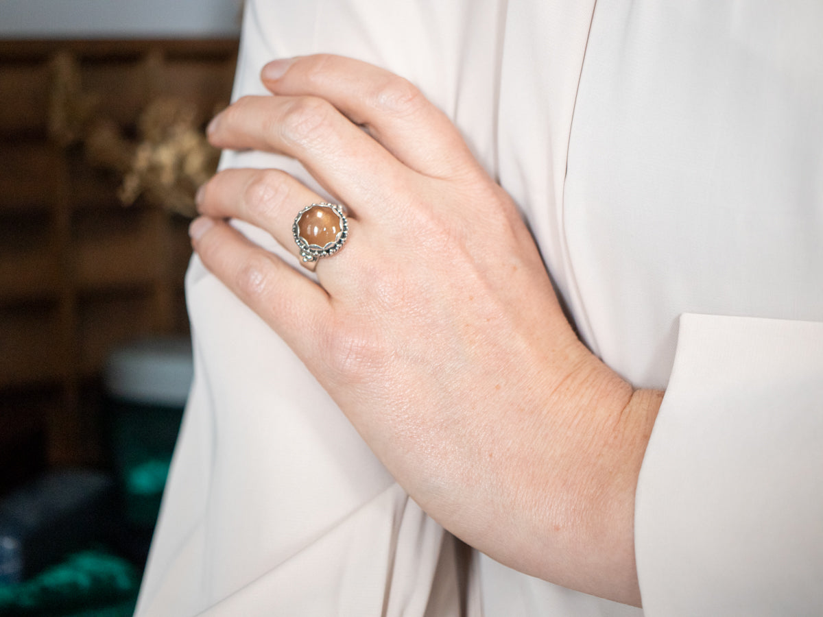 Sterling Silver Star Sunstone Ring