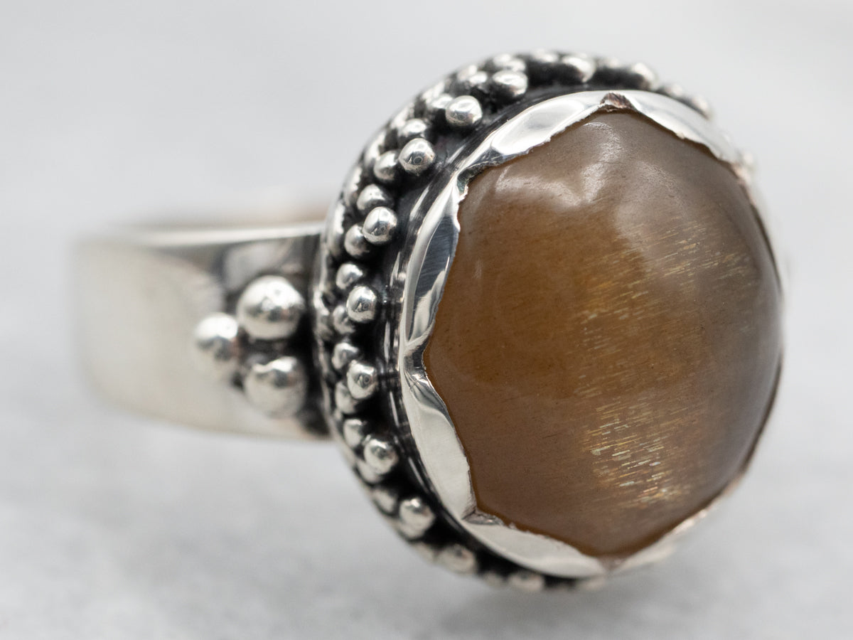 Sterling Silver Star Sunstone Ring