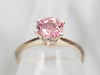 White Gold Pink Tourmaline Solitaire Ring