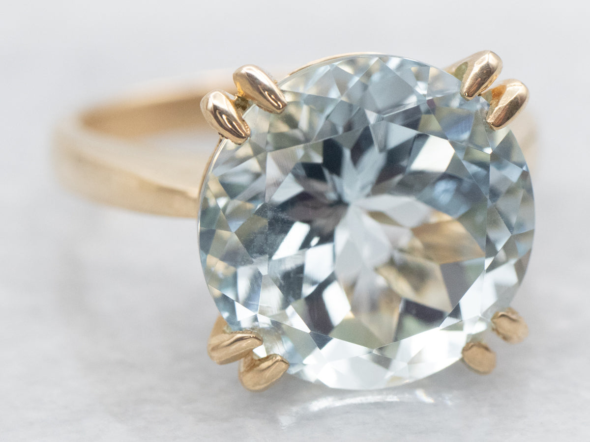 Classic Gold Aquamarine Cocktail Ring