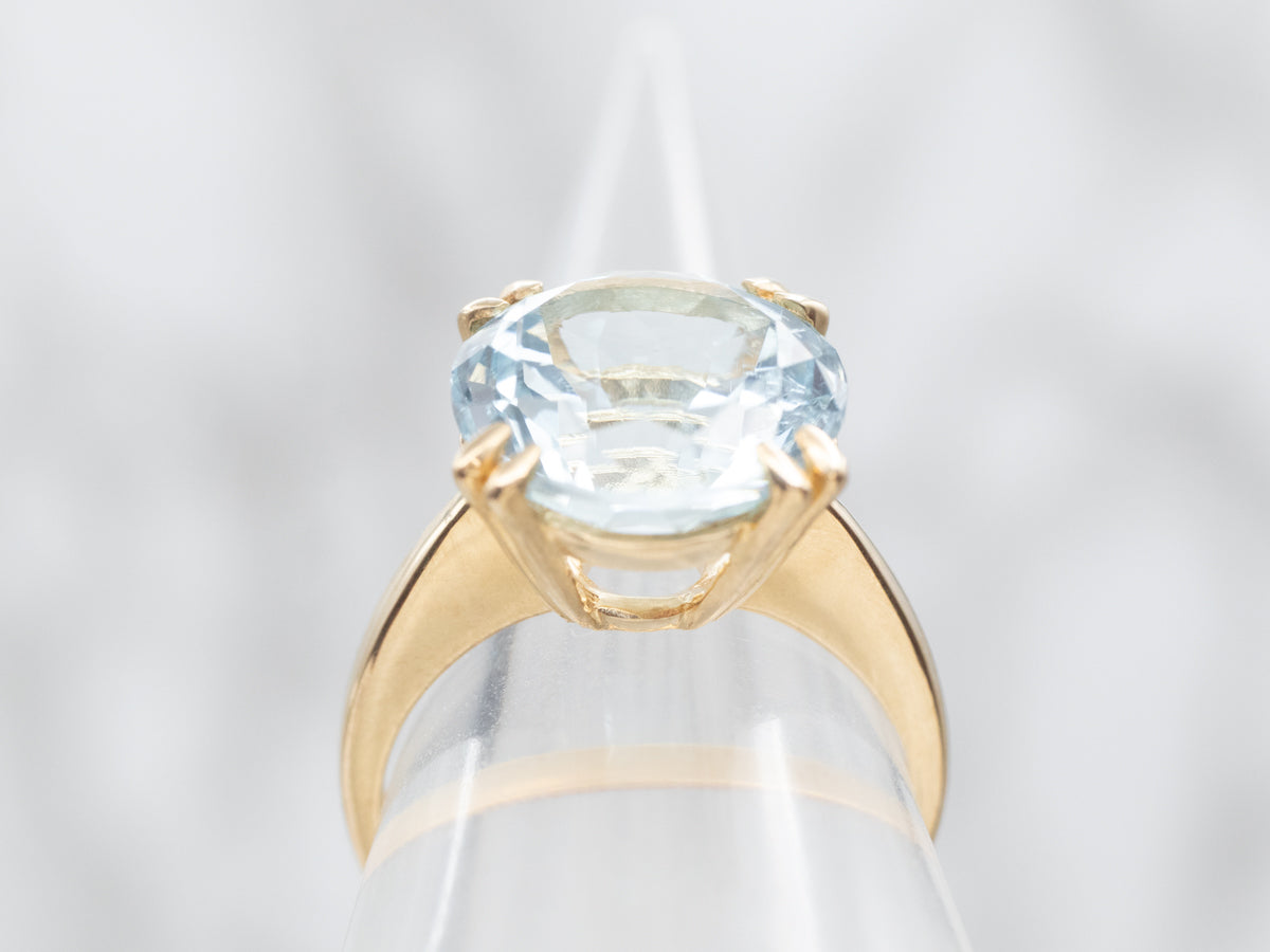 Classic Gold Aquamarine Cocktail Ring