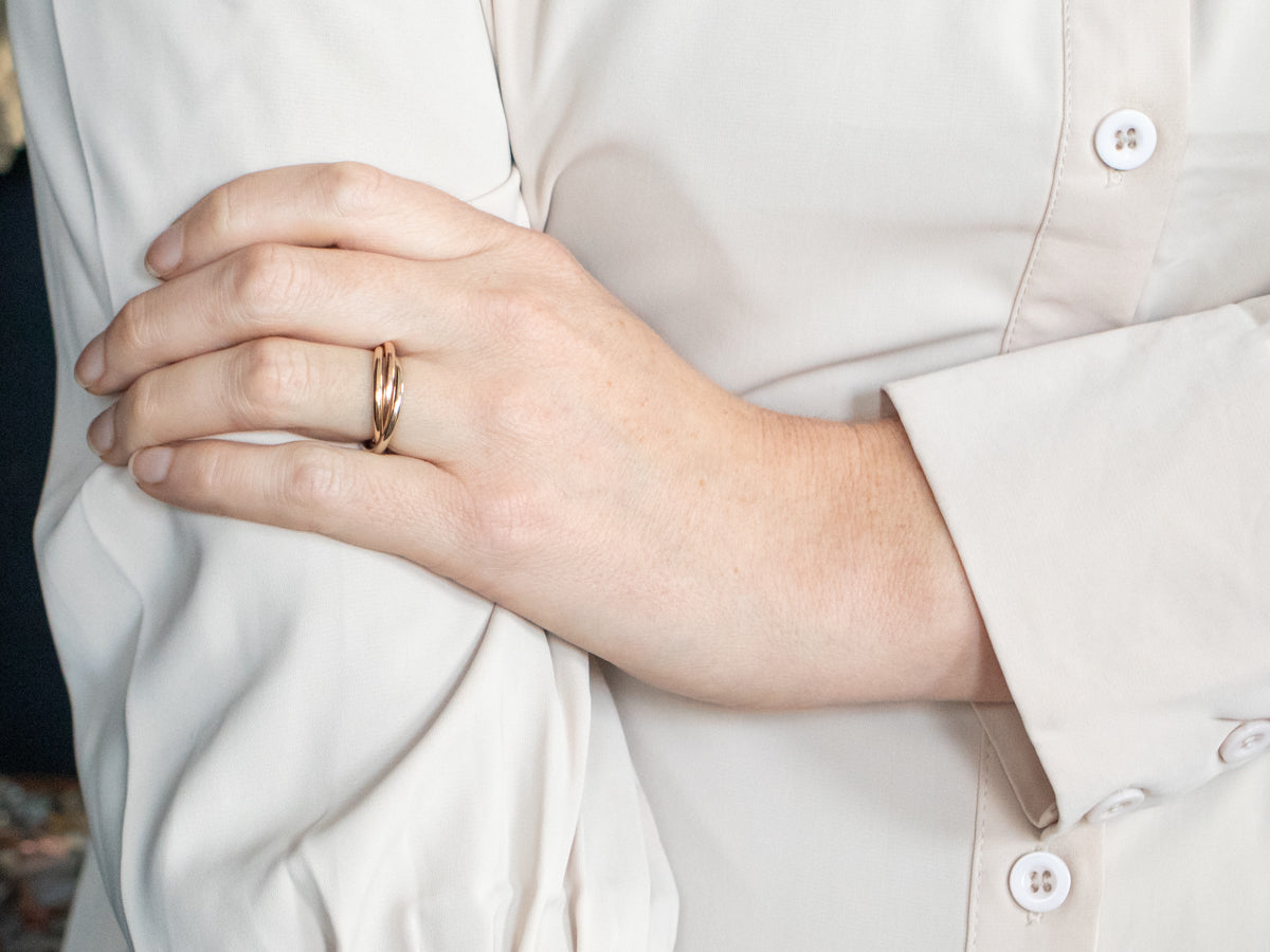 Italian Tri Color Gold Trinity Band