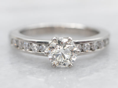 Modern Platinum GIA Certified Diamond Engagement Ring