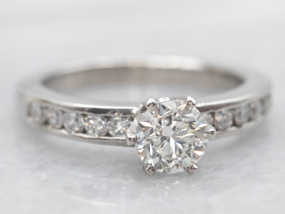 Modern Platinum GIA Certified Diamond Engagement Ring