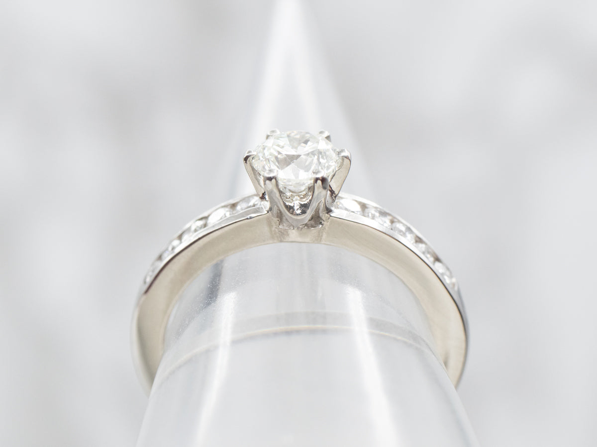 Modern Platinum GIA Certified Diamond Engagement Ring