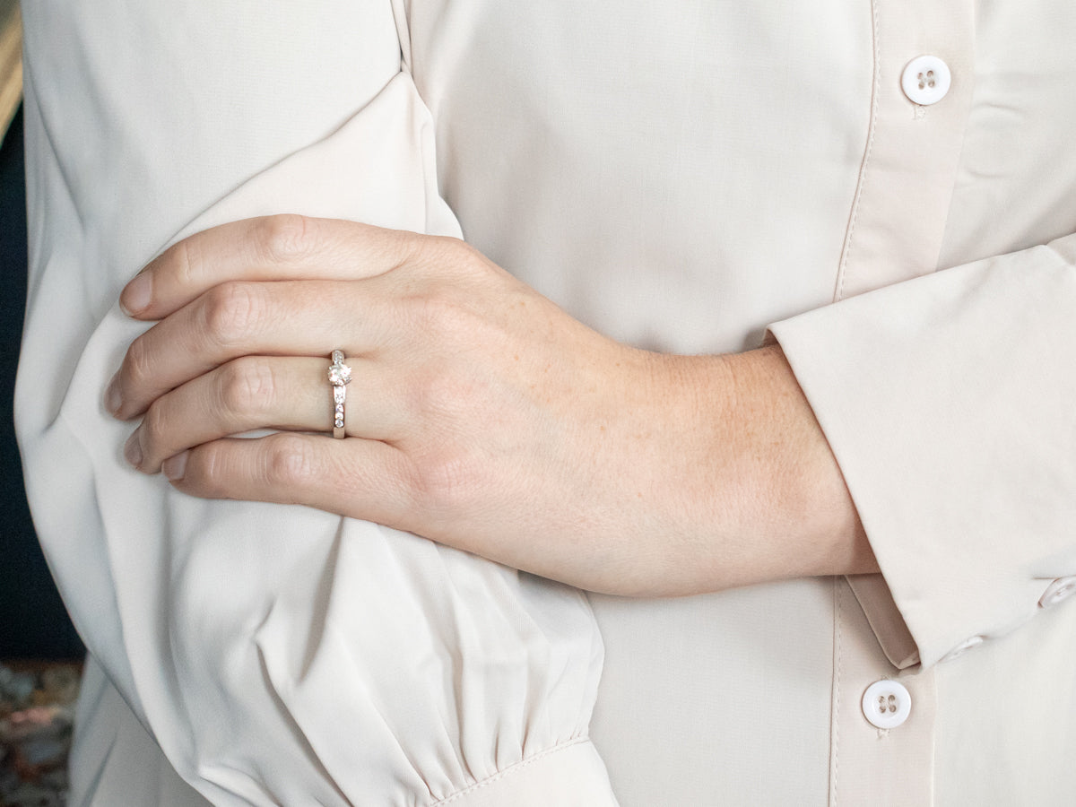 Modern Platinum GIA Certified Diamond Engagement Ring