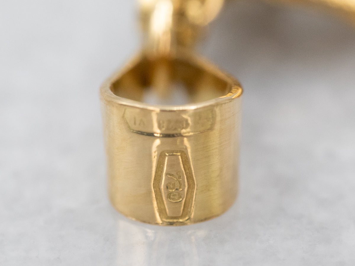 Elegant Pearl 18-Karat Gold Drop Pendant