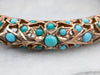 Stunning Polished Gold Turquoise Bangle Bracelet