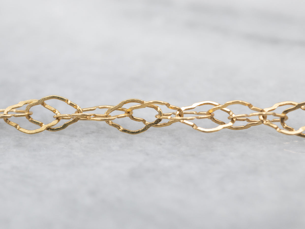 Yellow Gold Large Twist Link Chain with Spring Ring Clasp