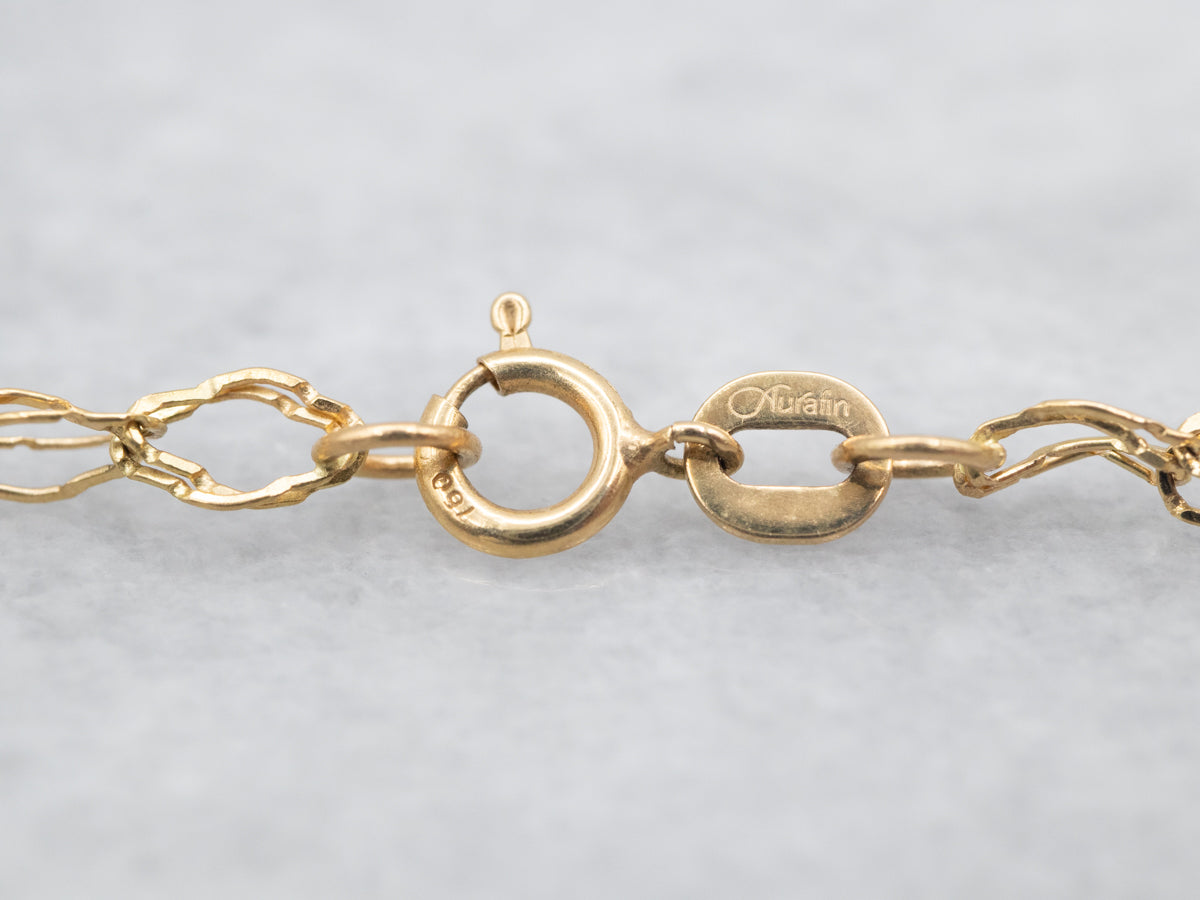 Yellow Gold Large Twist Link Chain with Spring Ring Clasp