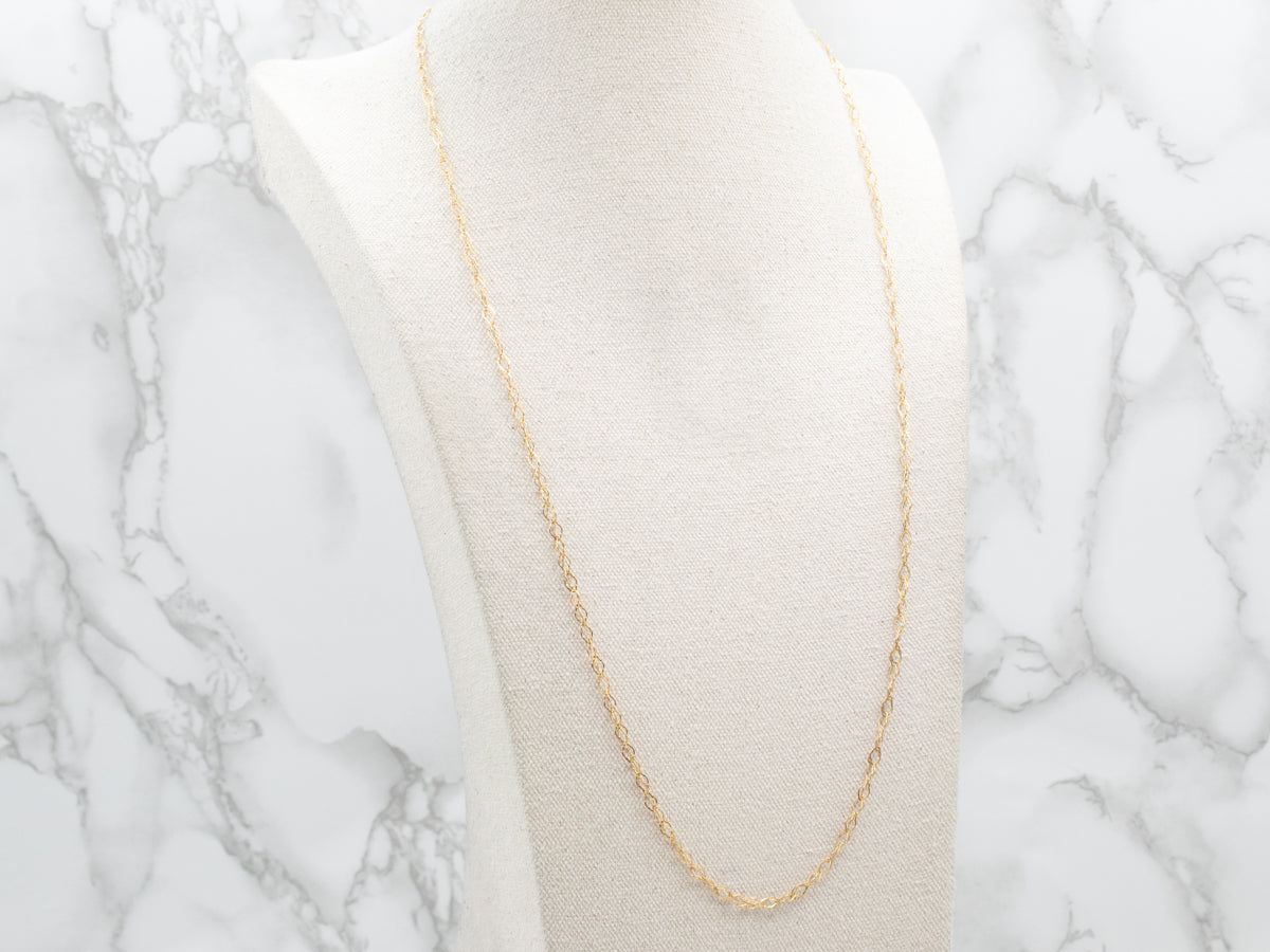 Yellow Gold Large Twist Link Chain with Spring Ring Clasp