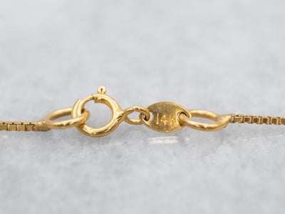 Yellow Gold Box Chain with Spring Ring Clasp