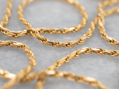 Italian Gold Rope Chain with Spring Ring Clasp