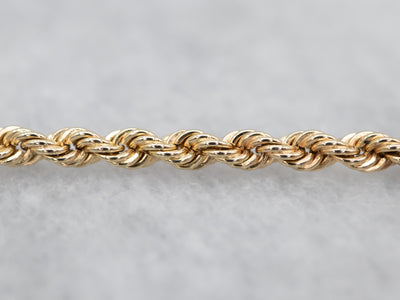 Yellow Gold Rope Chain with Barrel Clasp