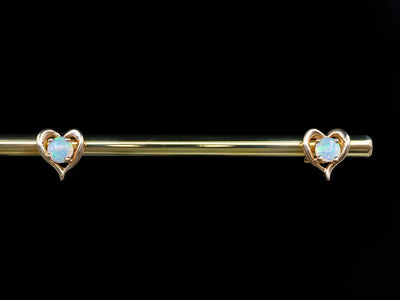 Sweetheart Opal Stud Earrings