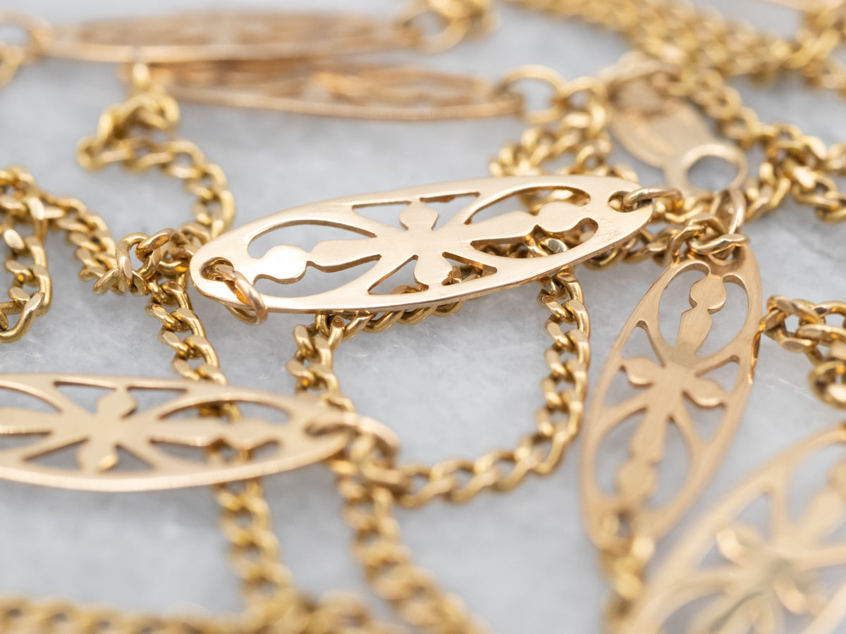 Italian Gold Filigree Link Chain