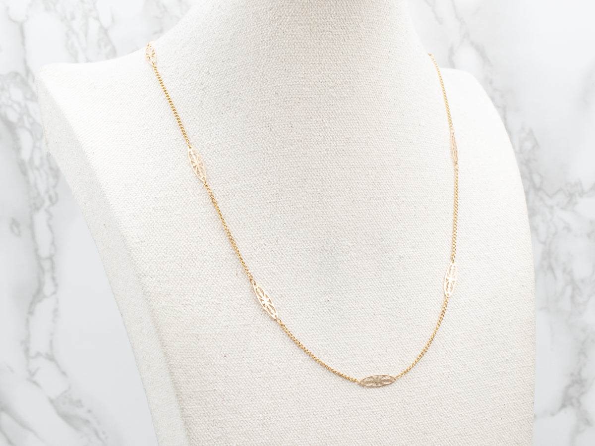 Italian Gold Filigree Link Chain