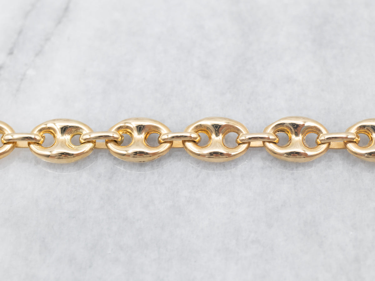 Long Yellow Gold Mariner Link Chain