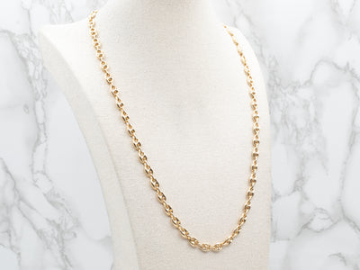 Long Yellow Gold Mariner Link Chain