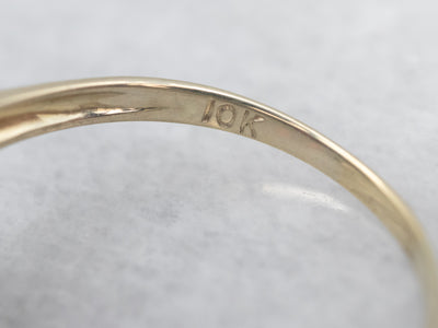 Antique White Gold Garnet Solitaire Ring