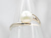 Modernist White Gold Pearl Bypass Ring