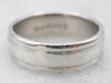 Platinum Wedding Band with Grooved Edge