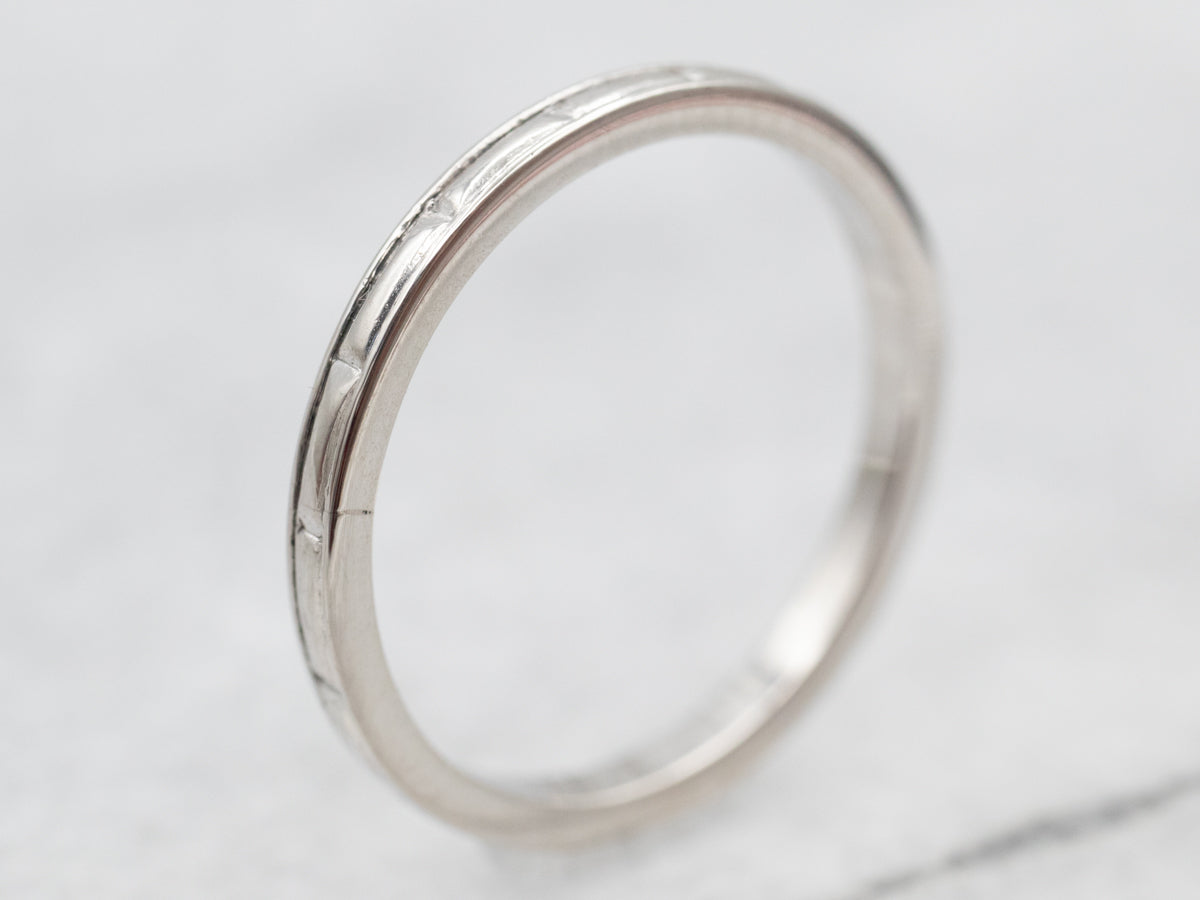 Platinum Patterned Wedding Band