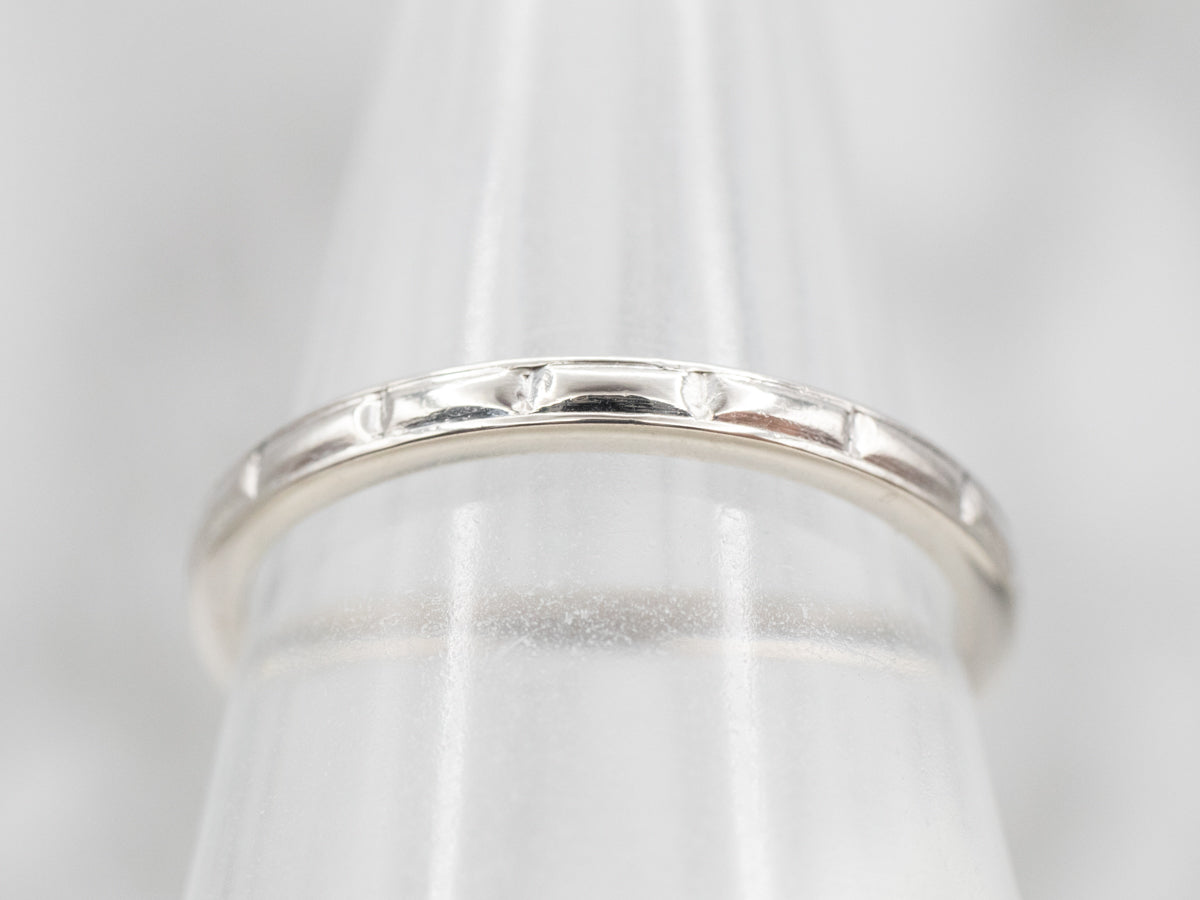 Platinum Patterned Wedding Band