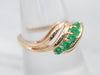 Vintage Five Stone Emerald Bypass Ring