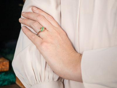 Vintage Five Stone Emerald Bypass Ring