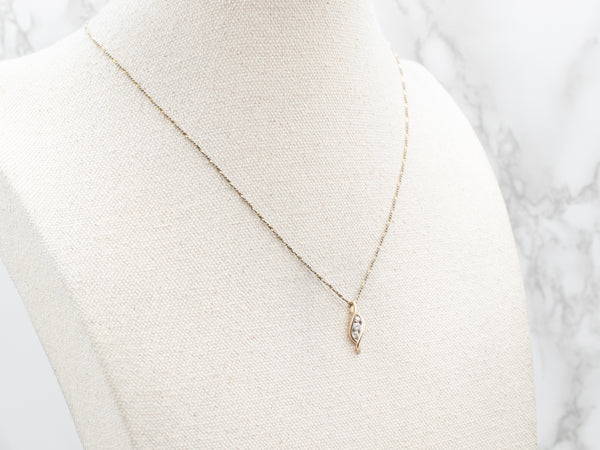 Modern Gold Channel Set Diamond Pendant - Market Square Jewelers