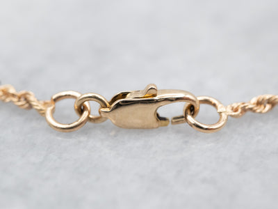 Yellow Gold Rope Twist Chain Bracelet with Lobster Clasp