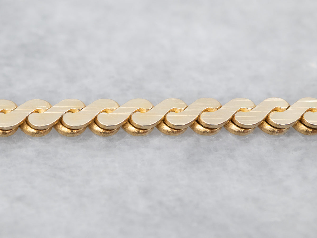 Yellow Gold Serpentine Chain with Lobster Clasp