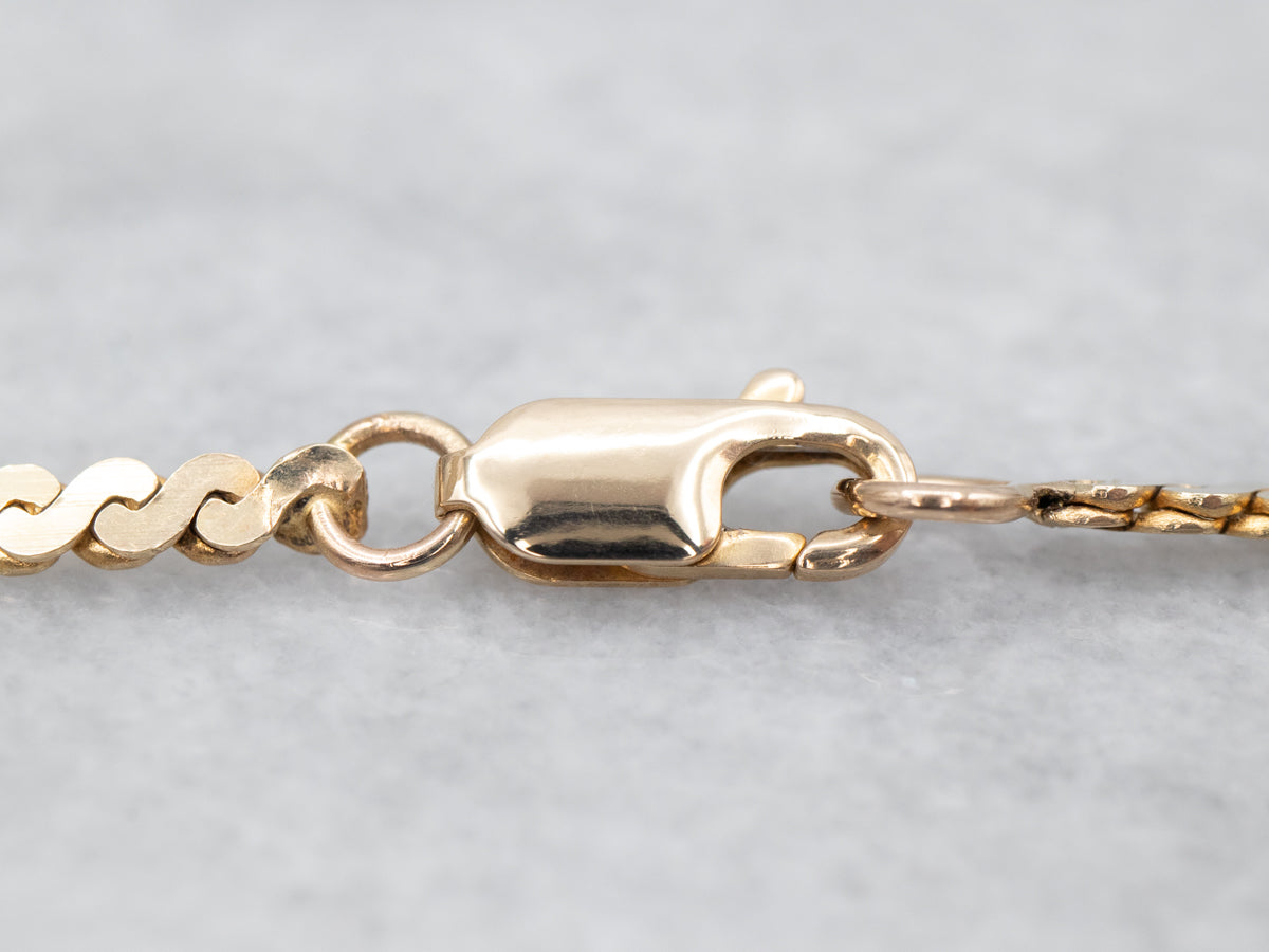 Yellow Gold Serpentine Chain with Lobster Clasp