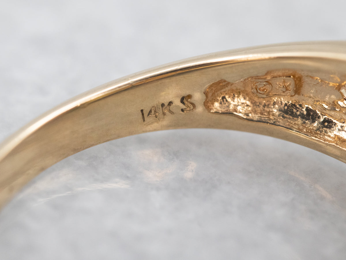 Yellow Gold Green Tourmaline Cocktail Ring with Diamond Accents