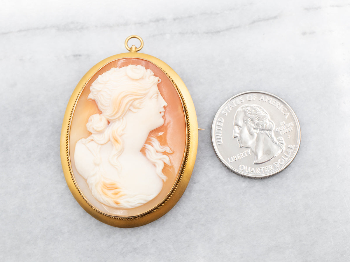 Yellow Gold Cameo Brooch or Pendant